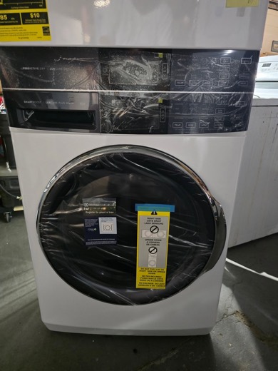 New front-load washer still in factory wrap