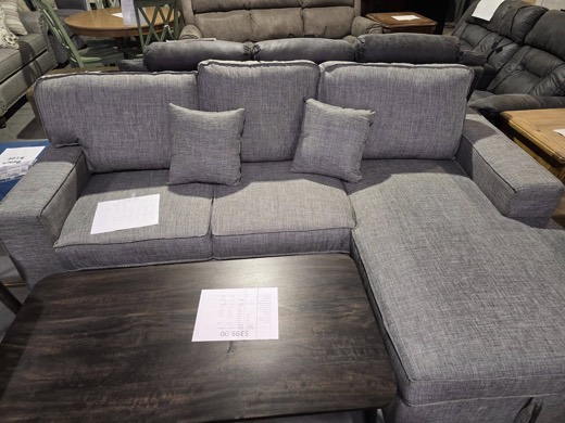 Gray sectional sofa with chaise
