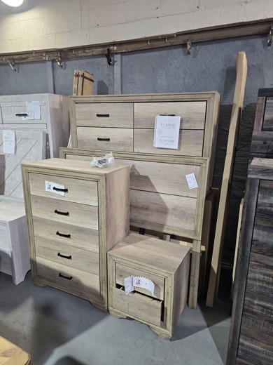 Light oak bedroom chest and dresser set
