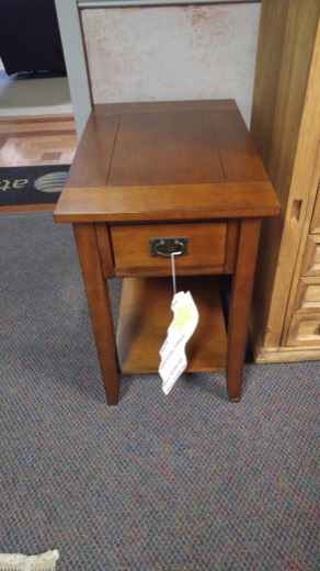 Mission-style end table with drawer