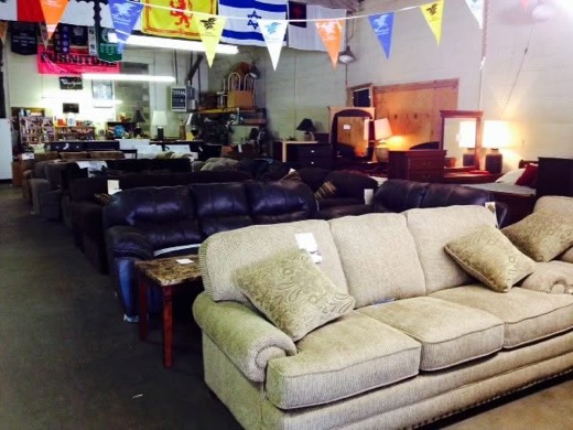 Sofas lined up on the showroom floor