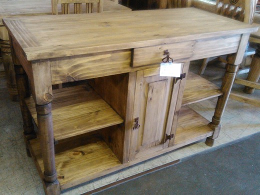 Rustic pine kitchen island